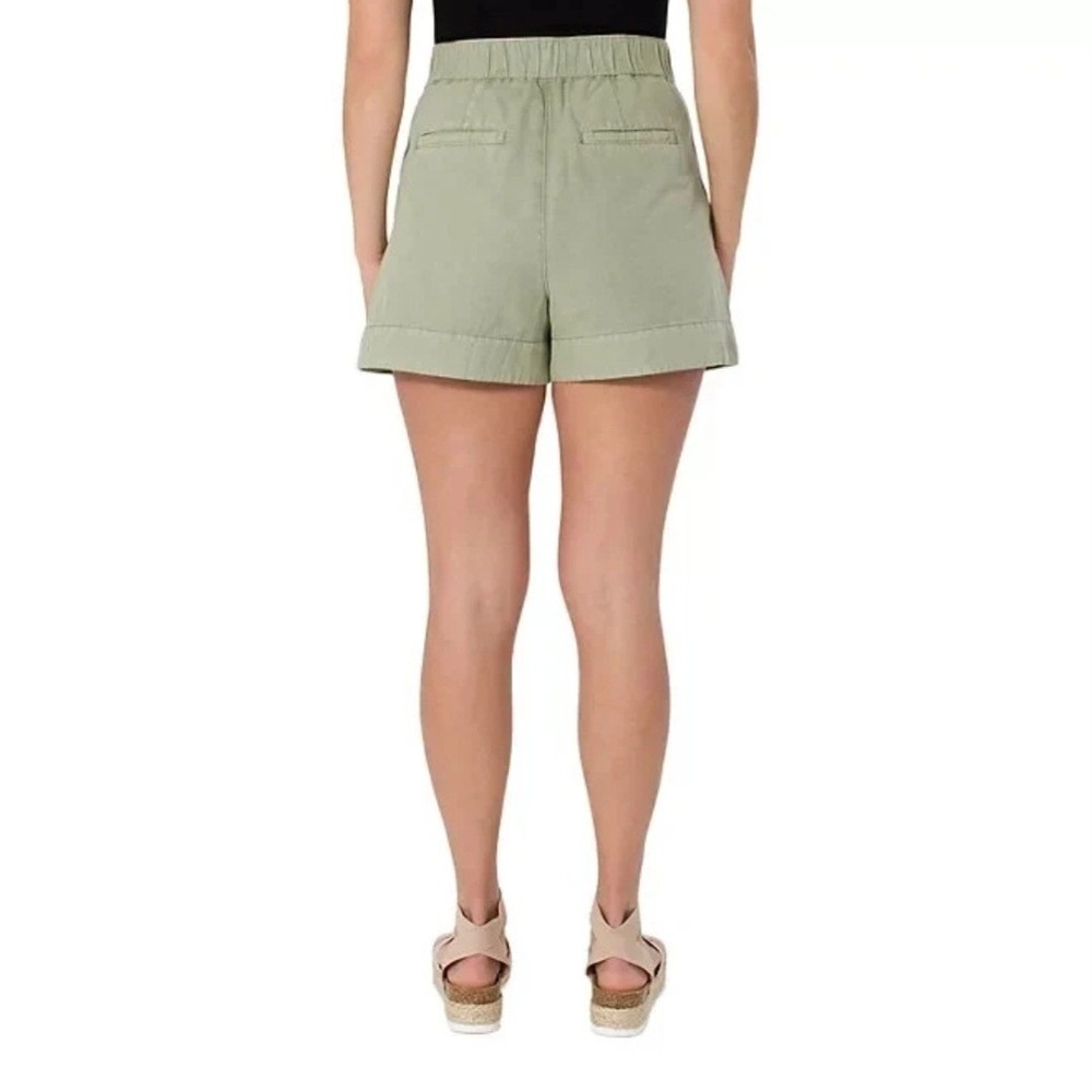 Joie Pleated Shorts Faded Cactus Green Cotton Linen High Rise Womens L - Picture 3 of 7